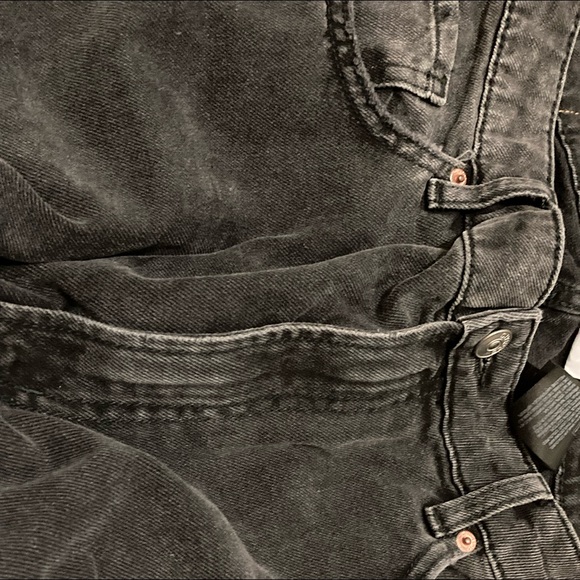 H&M, Ripped Wide High Jeans size 12, Charcoal Grey - Picture 2 of 5